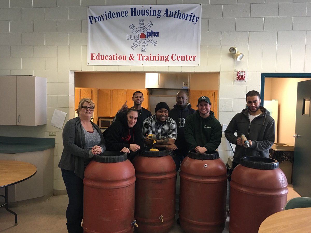 GWRI's Adult Job Training program is underway! Students are learning how to create and use rain barrels #greeninfrastructure  #pvd #pha