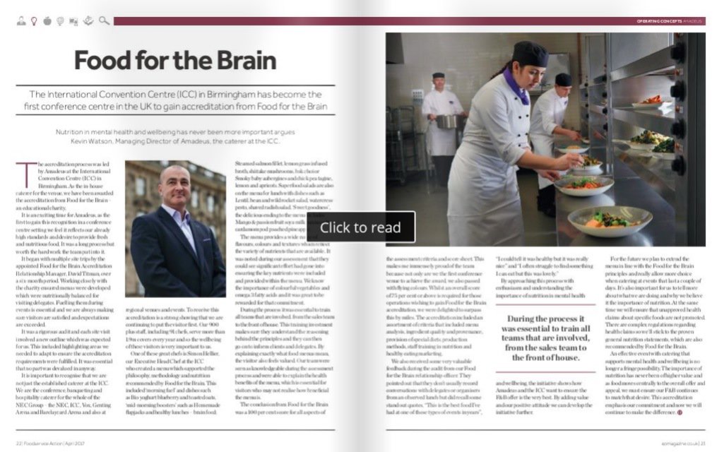 EPmagazineuk's tweet photo. Food for the Brain. Kevin Watson, MD of @Amadeusfood on being first to gain accreditation. #FoodServiceAction https://t.co/Af94nzSX4c https://t.co/oIoALhAEfQ