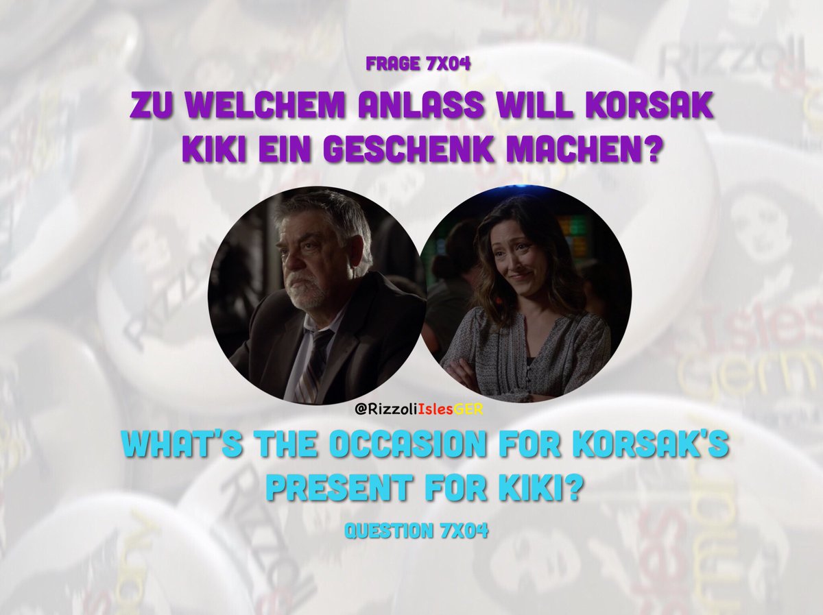 RizzoliIslesGER's tweet photo. [ RIZZOLI &amp; ISLES GERMANY BUTTON ]
Frage 7x04
Question 7x04
#RizzoliandIsles #FrageButton #QuestionButton https://t.co/azr7hRmuBs
