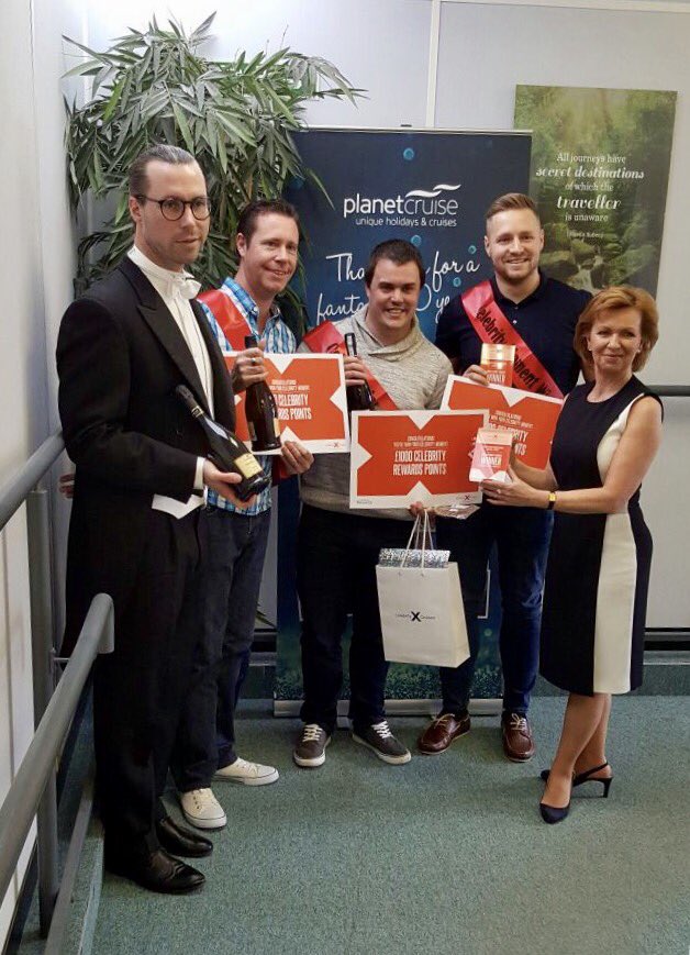 .<a href="/ruthgardiner13/">Ruth Gardiner</a> &amp; her butler just dropped by @planetcruise to award us Celebrity Moments WINNERS! 😃🍾🏆 <a href="/CelebrityUK/">CASTLE CELEBRITY PRINZ NATHANIEL RICH UK</a> #CelebrityLovesAgents