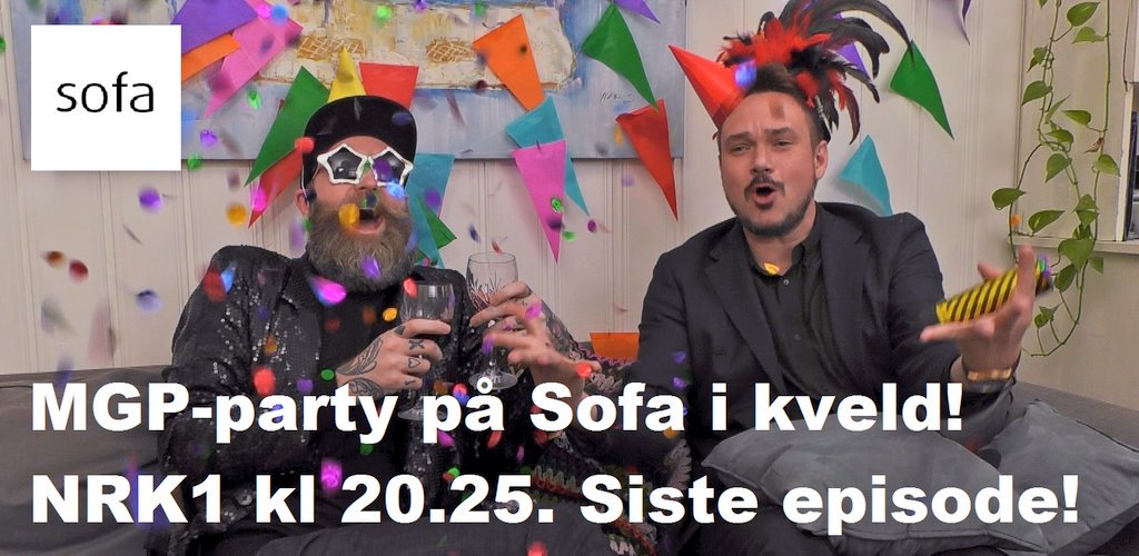 nrksofa's tweet photo. Skikkelig MGP-party med @adamwickedhus og @TorePetterson i kveld. Se Sofa kl 20.25 på NRK1. #gogglebox #goggleboxnorway #nrksofa #Eurovision https://t.co/QbeJbqMXsH