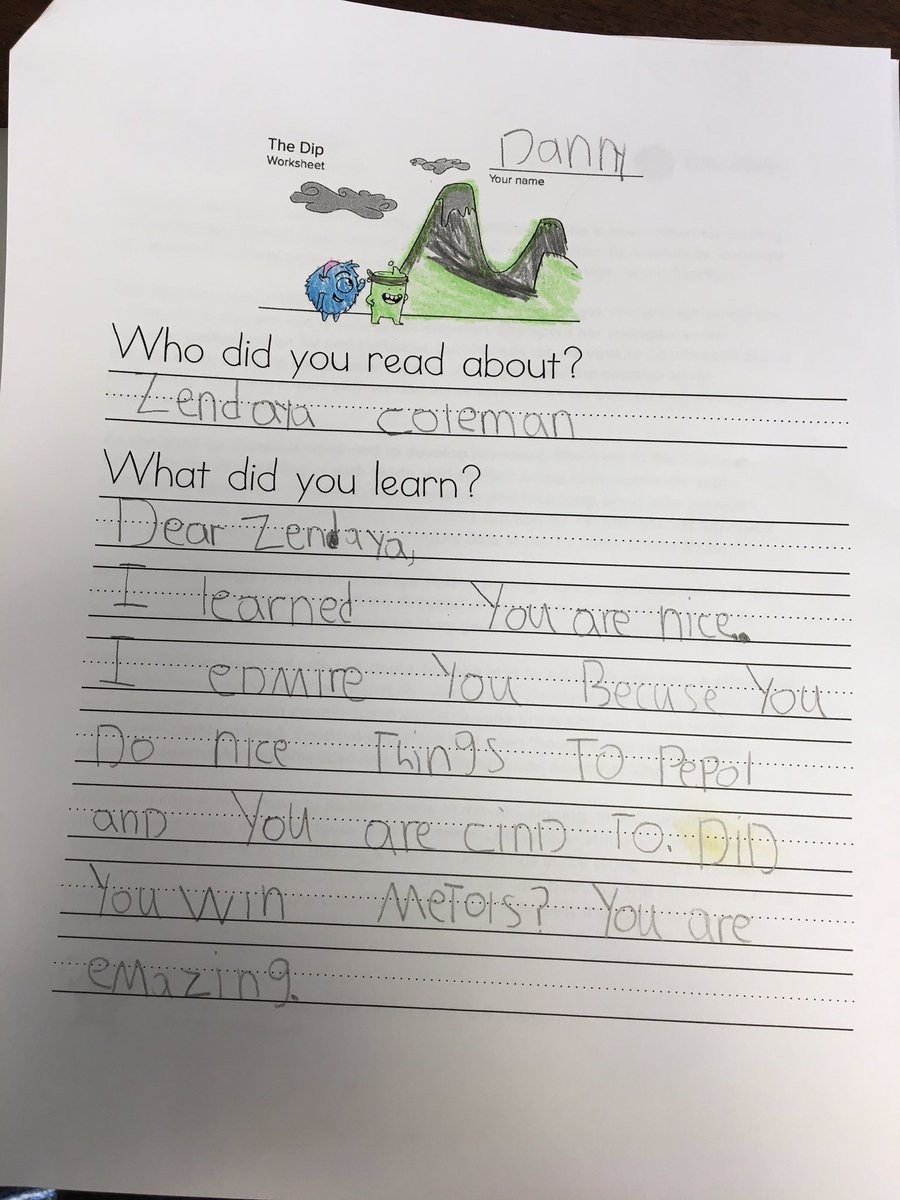 MrsFultonBA's tweet photo. @Zendaya @ClassDojo My first/second grade class is learning about you! Thank you for inspiring us to be help others and not give up! https://t.co/SUaCOJ5xLL