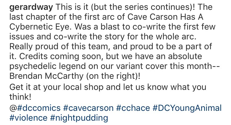 GWayWayliens's tweet photo. Gerard's latest Instagram post
#CaveCarson #CCHACE #DCYoungAnimal https://t.co/9KlAeSX7FC