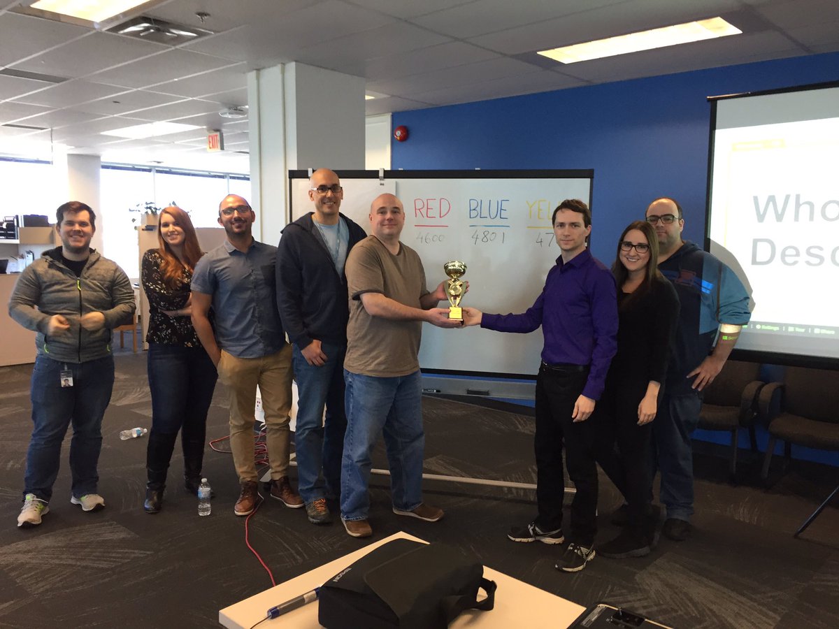 burl_tech's tweet image. BLUE TEAM WINS🏆🏅 #winners #jeopardy #DellEMC #teamwork #tech #trivia #quickthinking #eos2 #Burlington #blueteam #trophy