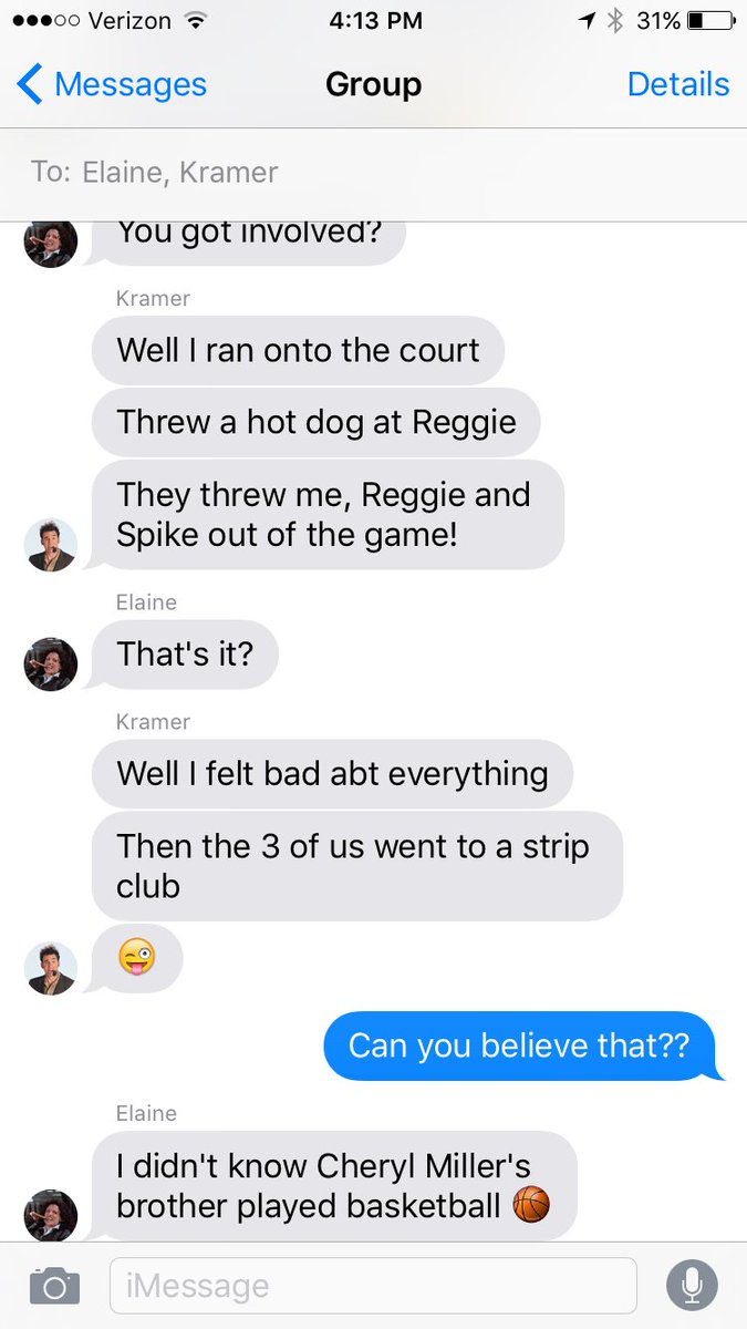 SeinfeldTexts's tweet photo. #TheSusie #Seinfeld #MarchMadness https://t.co/dq4dOqVXNd