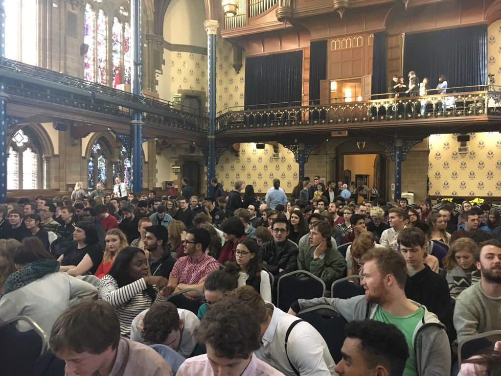 UofGlasgow's tweet photo. Bute Hall is starting to fill up for the #GURector Hustings! https://t.co/MqVe159lg9