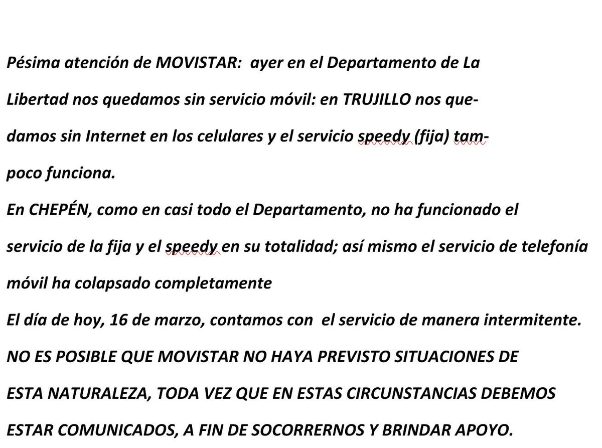 @PeruFlash @mlukacs @Pulmon_de_Susan @elhigadodmarita @COCO1801 @OSIPTEL @padelriol @MovistarPeru @reyconbarba @jose_almaraz12 @JBCPERU