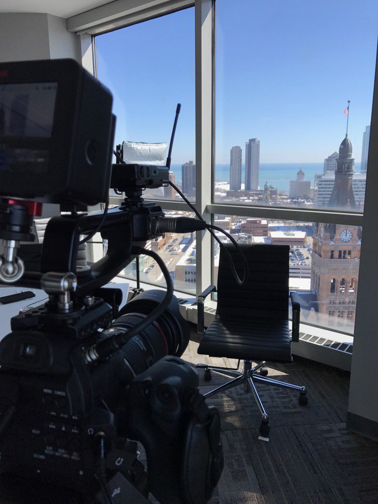 BMediaComm's tweet photo. The hot seat. With a view. #todayatbmedia https://t.co/7FLlMsaKtU
