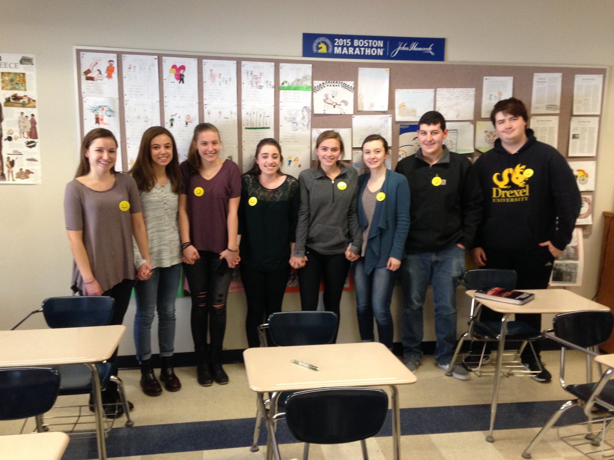 GrammaticusGSB's tweet photo. The AP Latin/Latin IV students stand triumphant after their last National Latin Exam @WalpoleHS. Eugepae! https://t.co/pvVcHldbqT