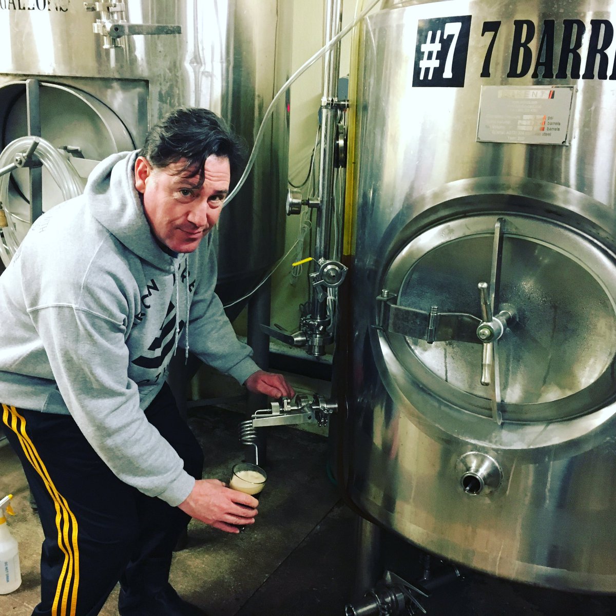 BREWERIE's tweet image. @mojo_rocket was tapping the tanks early for his Rocket Red Ale! Join us for the official release St. Paddy's Day at 7am w/ @Rocket101erie