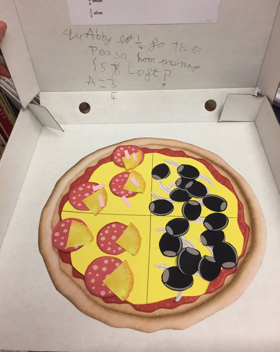 jasmineyorksj's tweet photo. Pizza fractions for my maths activity πππ #ysjprimed #ysjmaths https://t.co/icPIqRaDj3