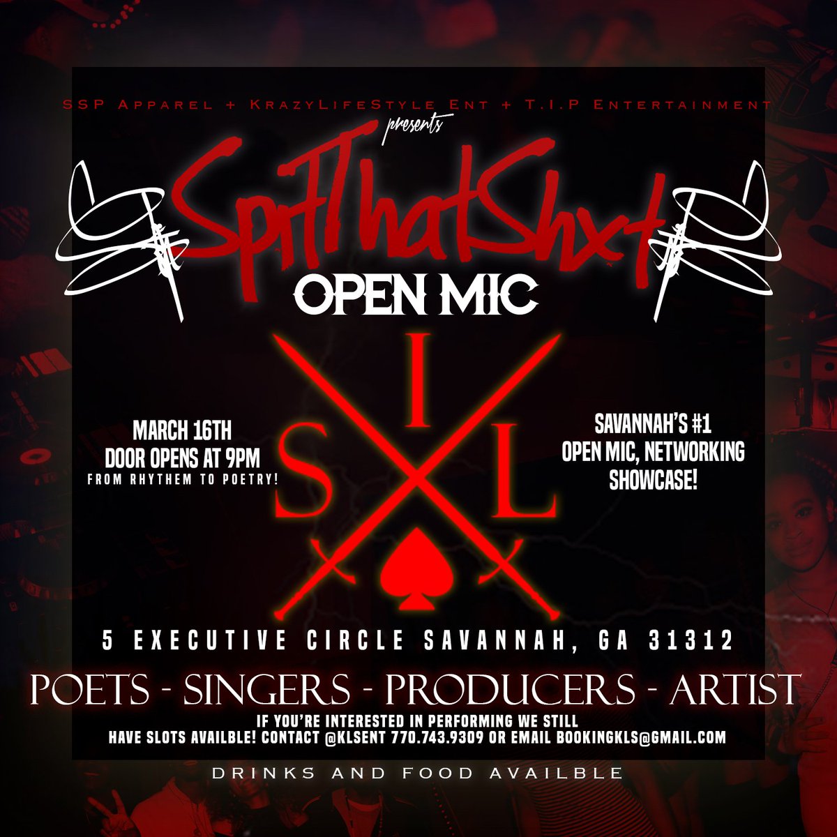 SSUConnect's tweet image. IF YOU NEED A MOVE TONIGHT.. WE LIVE AT #TheBasementSAV TONIGHT!!!

DOORS OPEN AT 9PM - KICKBACK STARTS AT 11

5 Executive Circle Sav

#SSU