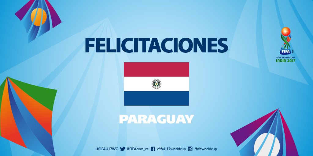 fifacom_es's tweet photo. ¡Paraguay 🇵🇾 venció 3-1 a Venezuela 🇻🇪 y es el primer clasificado por Sudamérica al #FIFAU17WC India 2017 🇮🇳! https://t.co/7ipMAbuMRd