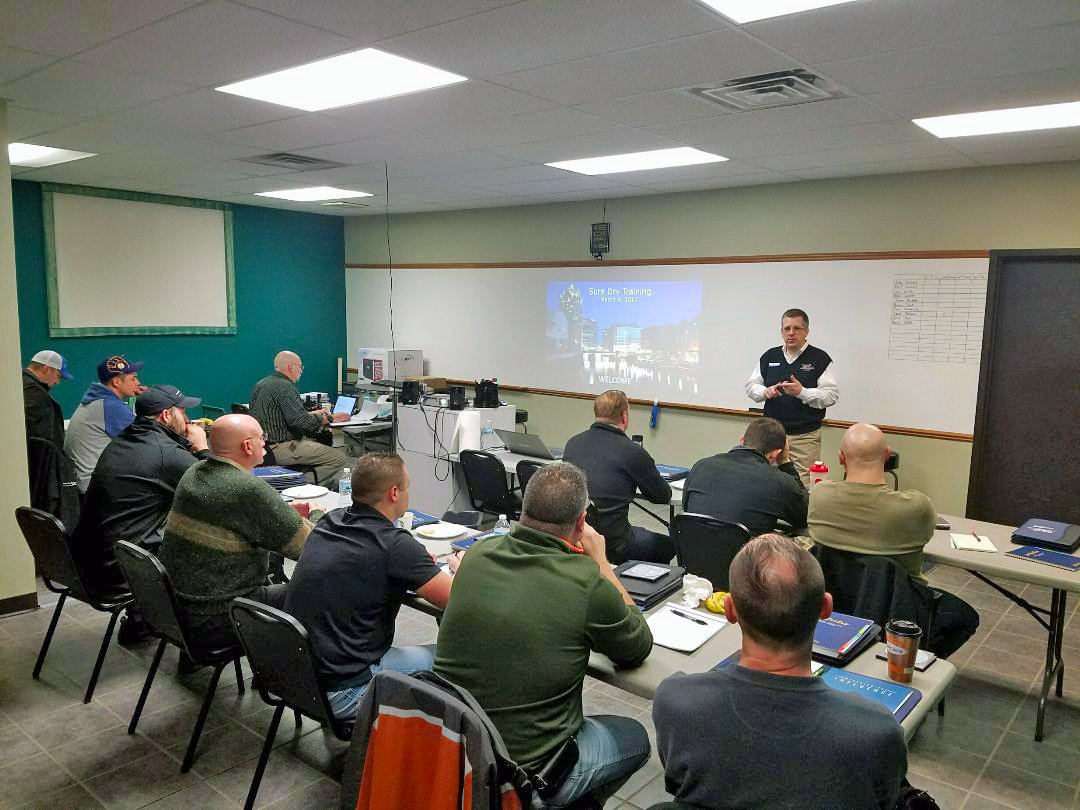 basementsystems's tweet photo. Mike Lane our Director of Training and Brian Maresca from our dealer support team addressing the class @SureDryBasement #TeamBasementSystems https://t.co/Q8ongNgmdF