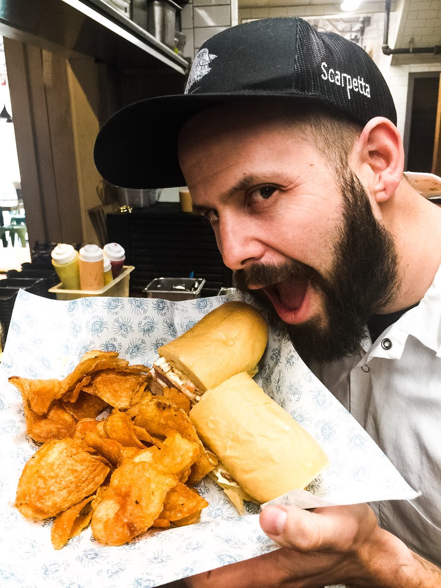 PeacemakerSTL's tweet image. The Po'Boy Takeover has officially begun! Come try Chef @gerardfcraft's Fried Mortadella Po’Boy to support @ChefsCycle and @nokidhungry