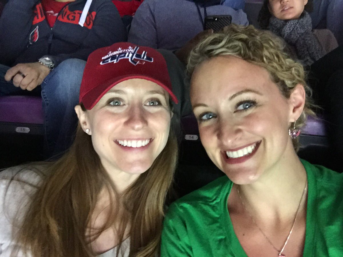 CaitlinManner's tweet photo. I converted a Pens fan tonight!! (She's wearing red!!) #ShamRockTheRed #CapsGoGreen #CapsPreds #Capitals #novacaps https://t.co/6MZLnjCgDd