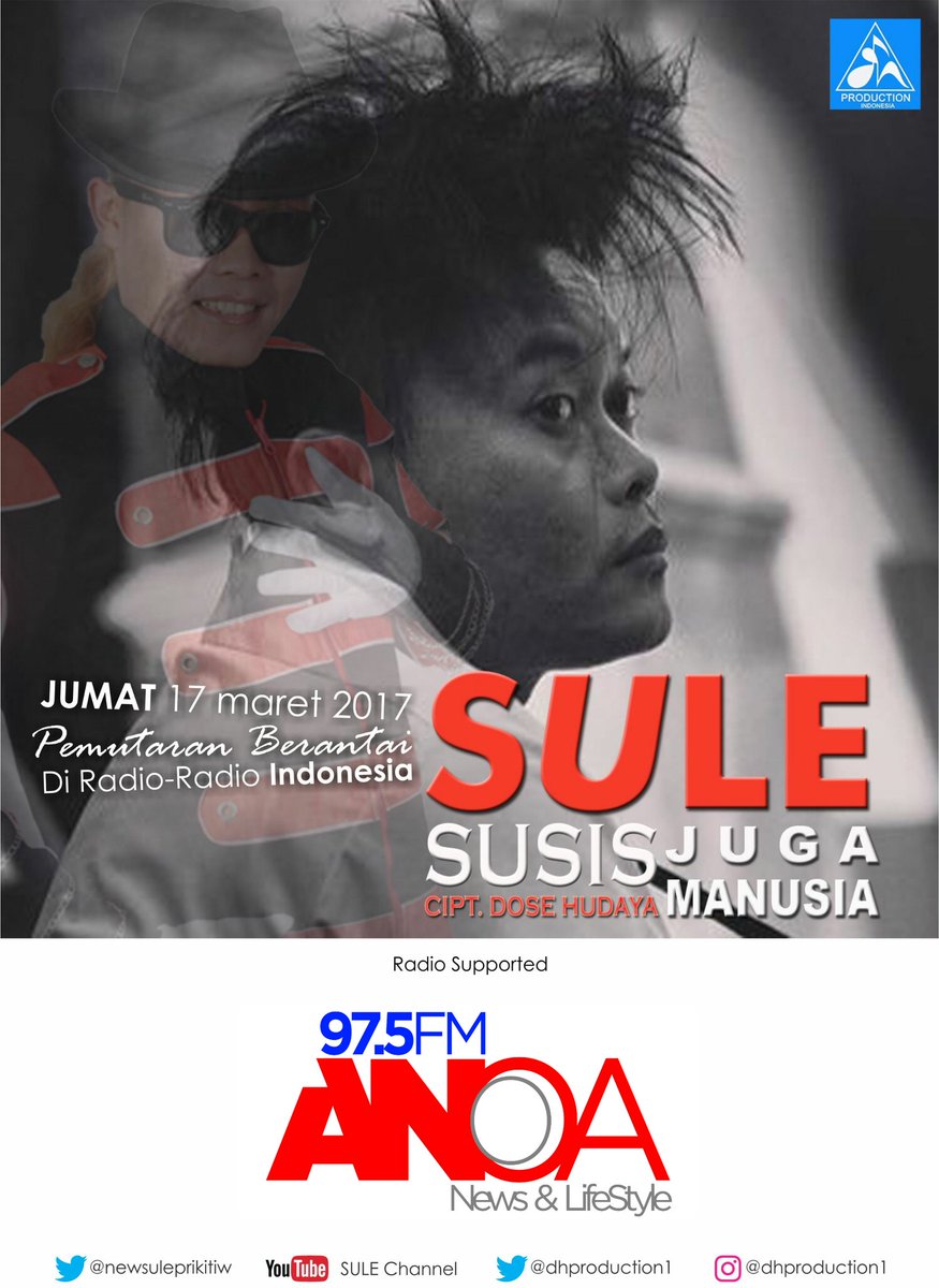 Hari ini #PemutaranBerantai SULE 'susis Juga Manusia' #NewSingle <a href="/newsuleprikitiw/">SULE prikitiw</a>  <a href="/dhproduction1/">DHProduction ID</a>  di #AnoaHomesession Pukul 16.00 Wita