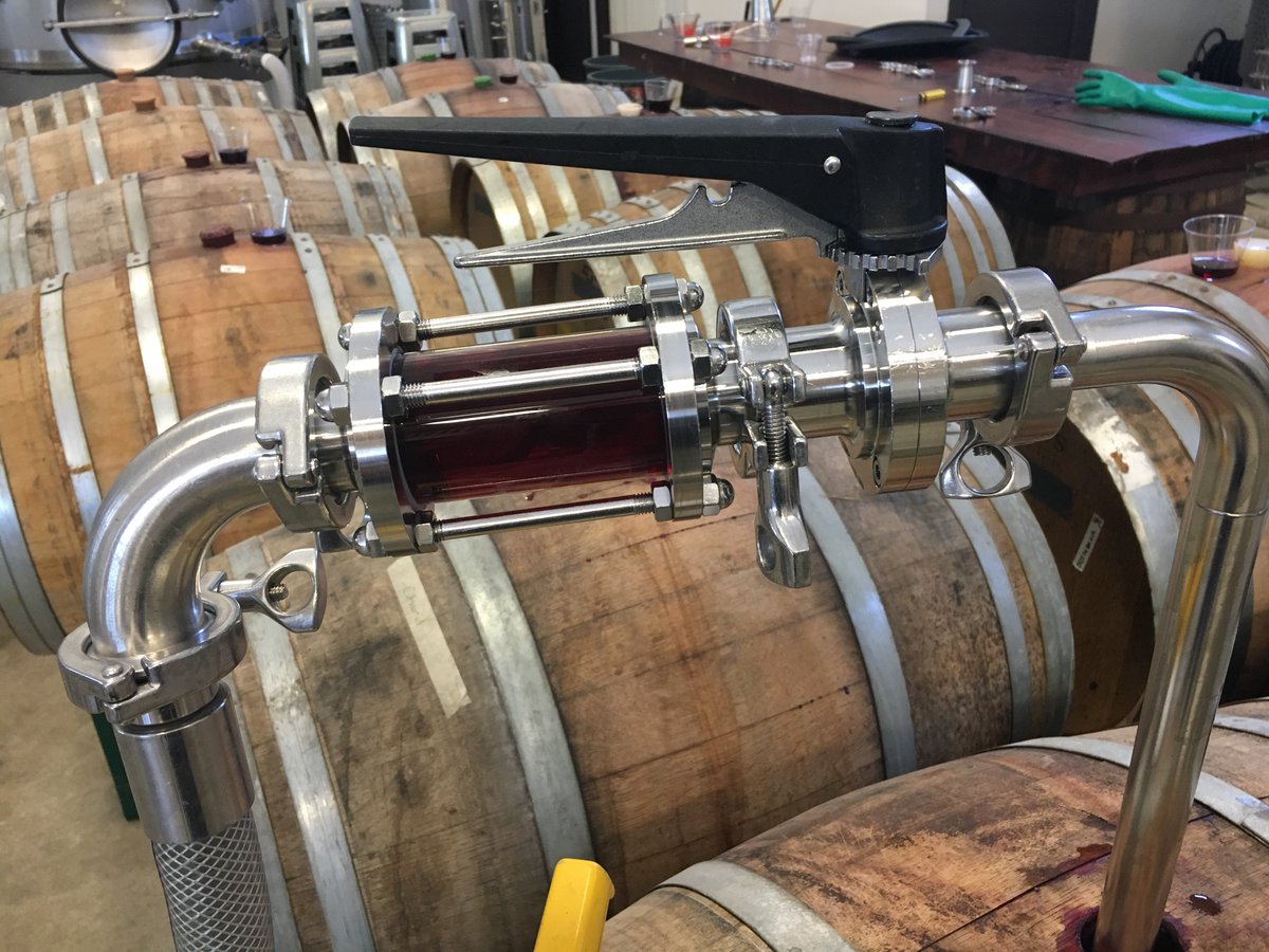 Taking our 2016 Cab Franc out of the barrels! #cabernetfranc #barrel #winemaking #winery #local #drinklocal #estategrown #bangor #pawine