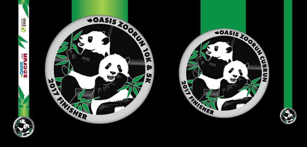 Excited to reveal the <a href="/OasisCanada/">Oasis Canada</a> #ZooRunTO medal this year featuring <a href="/TheTorontoZoo/">The Toronto Zoo</a>'s Giant Panda Cubs, Jia Panpan + Jia Yueyue!
