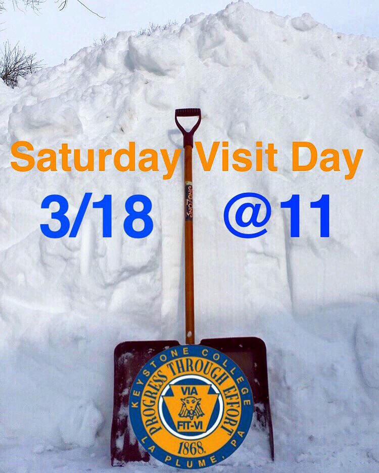 Shoveling #KeystoneCollege out of #StormStella to get ready for our upcoming events--RSVP at keystone.edu/visit