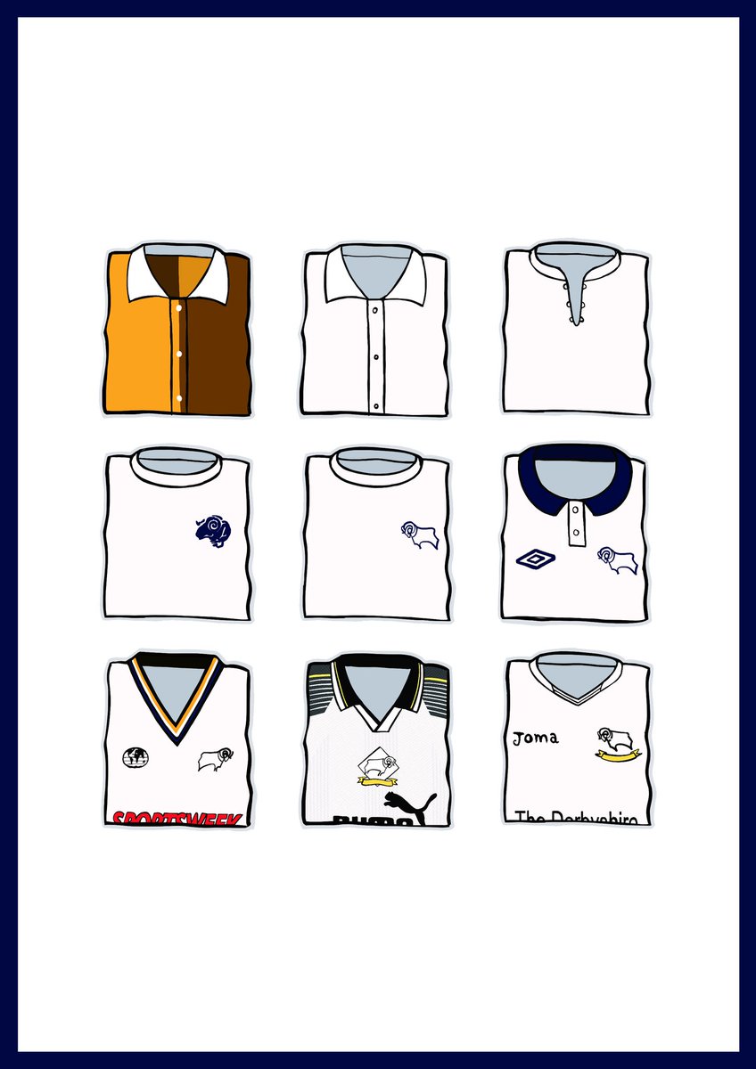 footydevotion's tweet image. Inspired by classic Derby County shirts, prints are available from hallyink.com 

Rts appreciated 

@dcfcfans @derbycountytalk