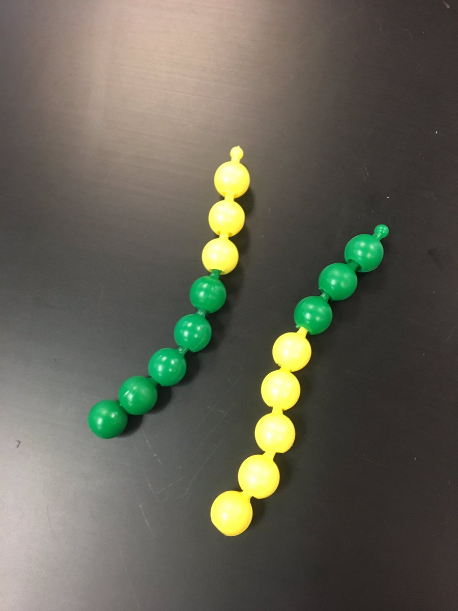 KaitlynSchultis's tweet photo. We used beads in lab today to simulate crossing over @UNKBiol106CW #WillicottLabWeek10 https://t.co/4fy4MtFga4