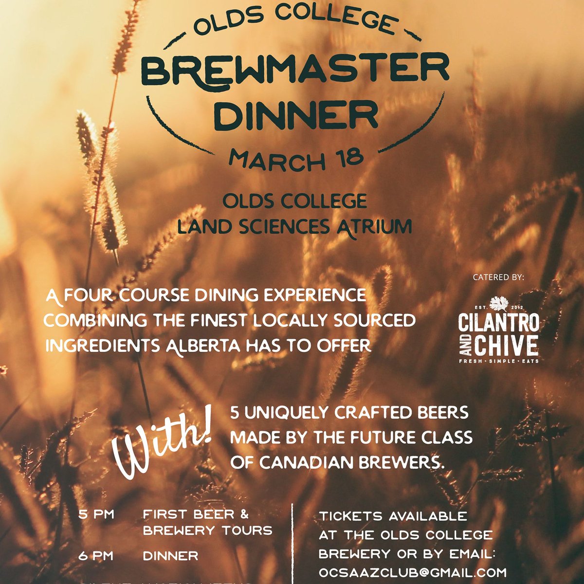 OcSaaz Club (@ocsaazclub) on Twitter photo We have a few tickets left for our student beer brew master dinner $50 for 5 courses from <a href="/cilantro_chive/">cilantro and chive</a> and 5 <a href="/OCBrewmaster/">Olds College Brewery</a> beers #deal We have a few tickets left for our student beer brew master dinner $50 for 5 courses from <a href="/cilantro_chive/">cilantro and chive</a> and 5 <a href="/OCBrewmaster/">Olds College Brewery</a> beers #deal