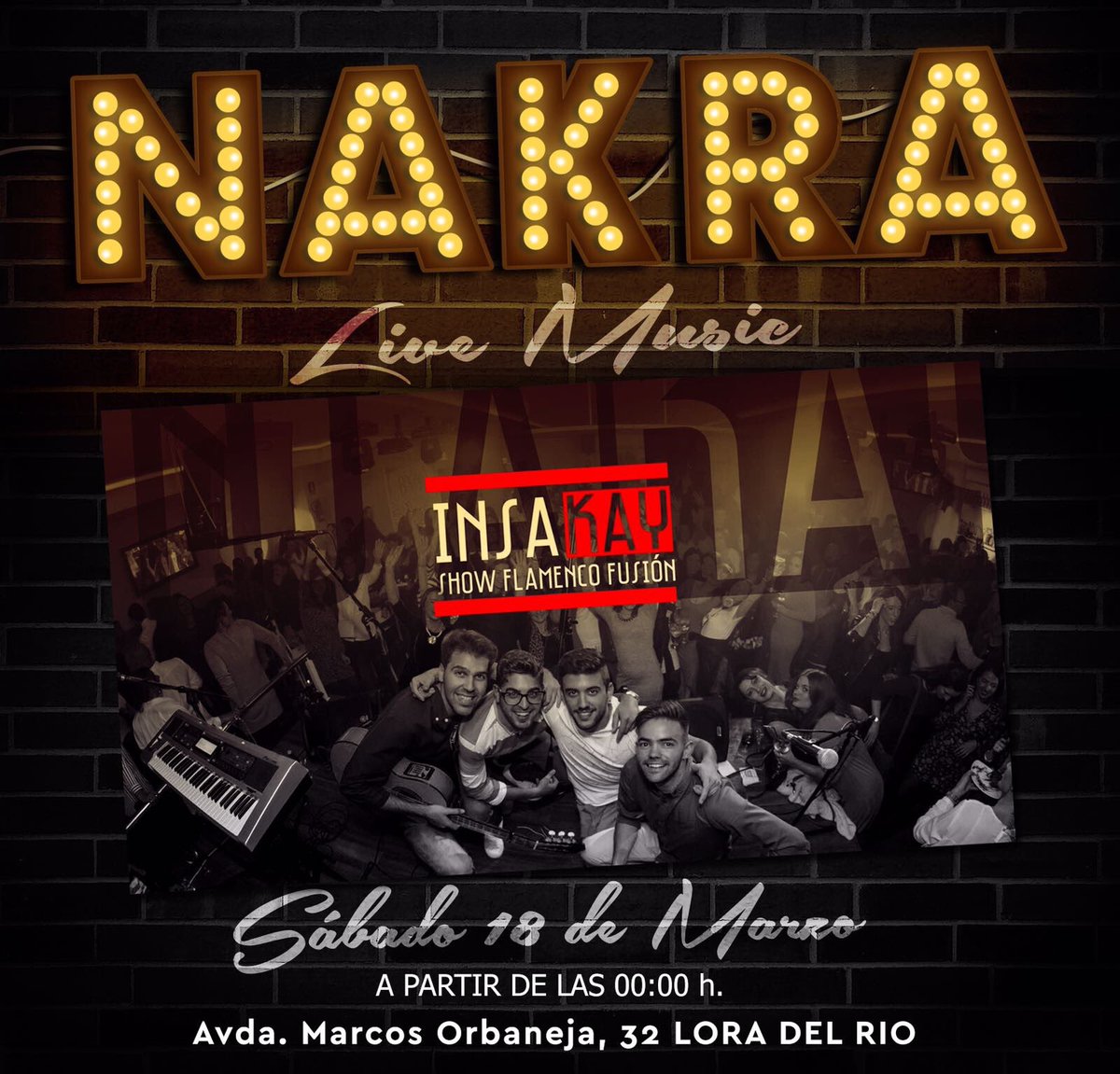 Este fin de semana tenemos Feria de la tapa en Lora del Río, y en Nakra Live&amp;Music lo celebramos con dos directos de arte.Vamos a disfrutar!