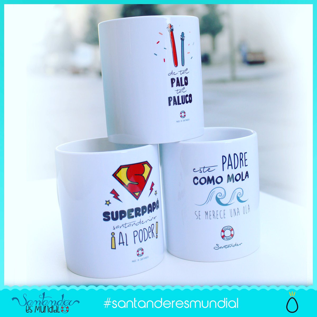 SantanderMundi's tweet photo. Las tazas de #santanderesmundial para #santanderinos tienen a los #padres como protagonistas #eldiadelpadre https://t.co/WDSuANOiTZ