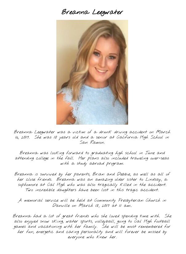 every15CHS17's tweet photo. Breanna and Lindsay Leegwater died today in a car accident. They were on the freeway and got hit by a drunk driver. #itsneverworthit https://t.co/OQm02PxopD