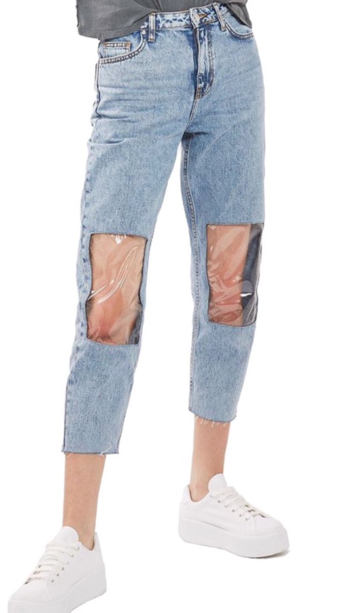 CojoAF's tweet photo. Quite simply the ugliest pair of jeans ever created. Boycott @Topshop until every pair removed & burned. Thoughts? #cojostyle https://t.co/vHKq7yH8Fo