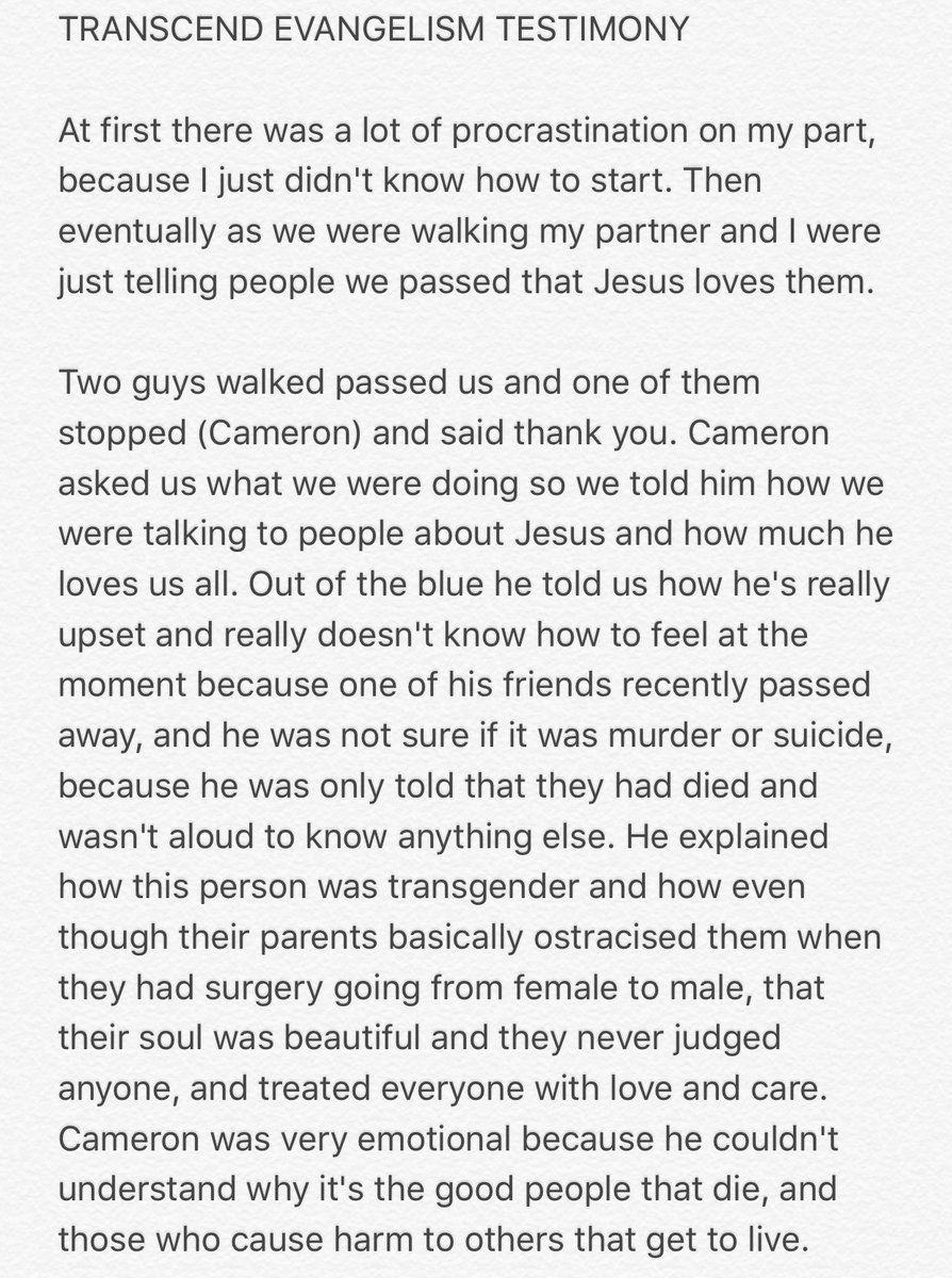 Transcendmvt's tweet photo. Here is another very encouraging testimony from Kachi on our day of evangelising.The peace of God surpasses all understanding #Transcendgo https://t.co/mo1j55LhWk