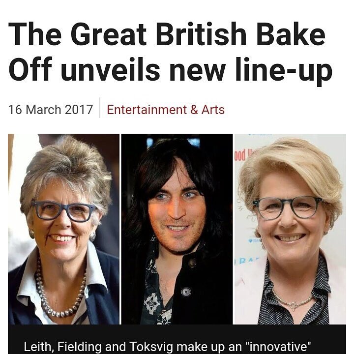 thatPoleLouis's tweet photo. "Idea for a programme: Leith, Fielding and Toksvig on cakes" #GBBO #RIPBakeOff https://t.co/1CKASN3ASn