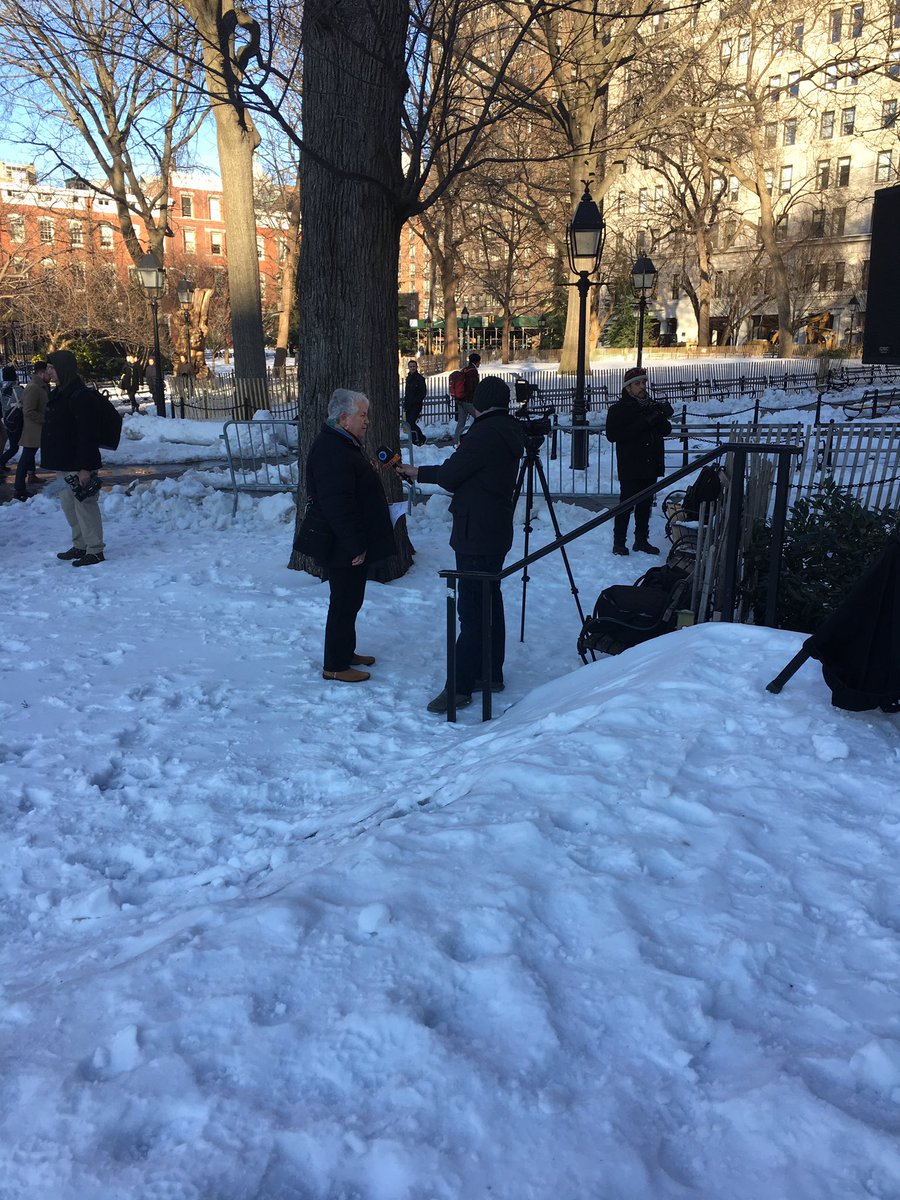 FaithinNewYork's tweet photo. Sandra, #faithoverfear leader, getting interviewed before we start! #nycsanctuary #faithoverfear https://t.co/APxy1lQRBl