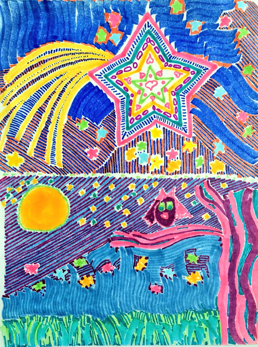 ColorWriteDraw's tweet image. Owl. Moon. Night. Draw everything. #ArtTherapy #ColoringBook #nightlife