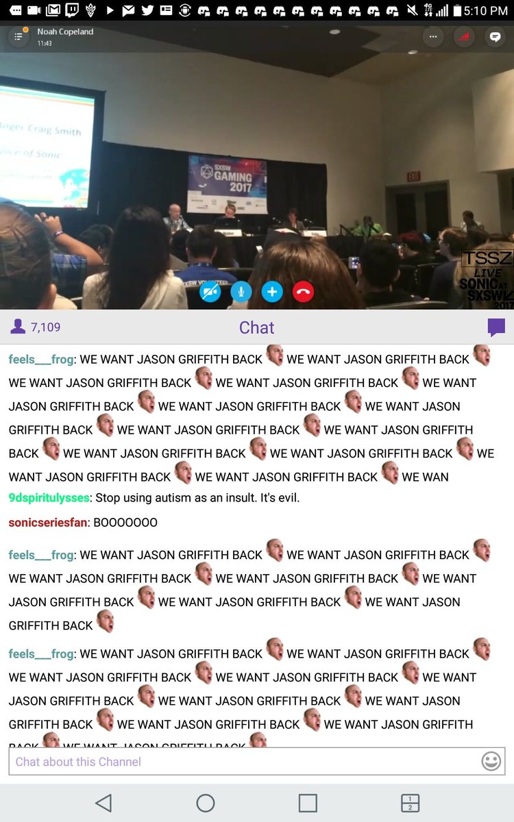 Mectro15's tweet photo. LOVING THIS STREAM XD #SonicAtSXSW #sonicproject2017 https://t.co/VrDlpU1BsO