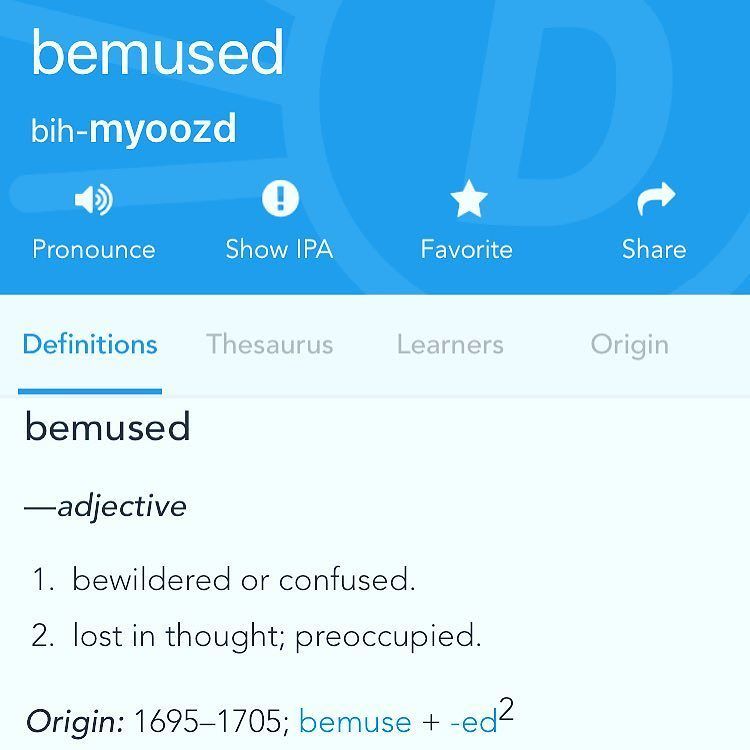 meaganwrds's tweet image. Bemused 👏 is 👏 not 👏 synonymous 👏 with 👏 amused. 👏 #petpeeve #writerreading #onetimesomeon… ift.tt/2nf98Vf