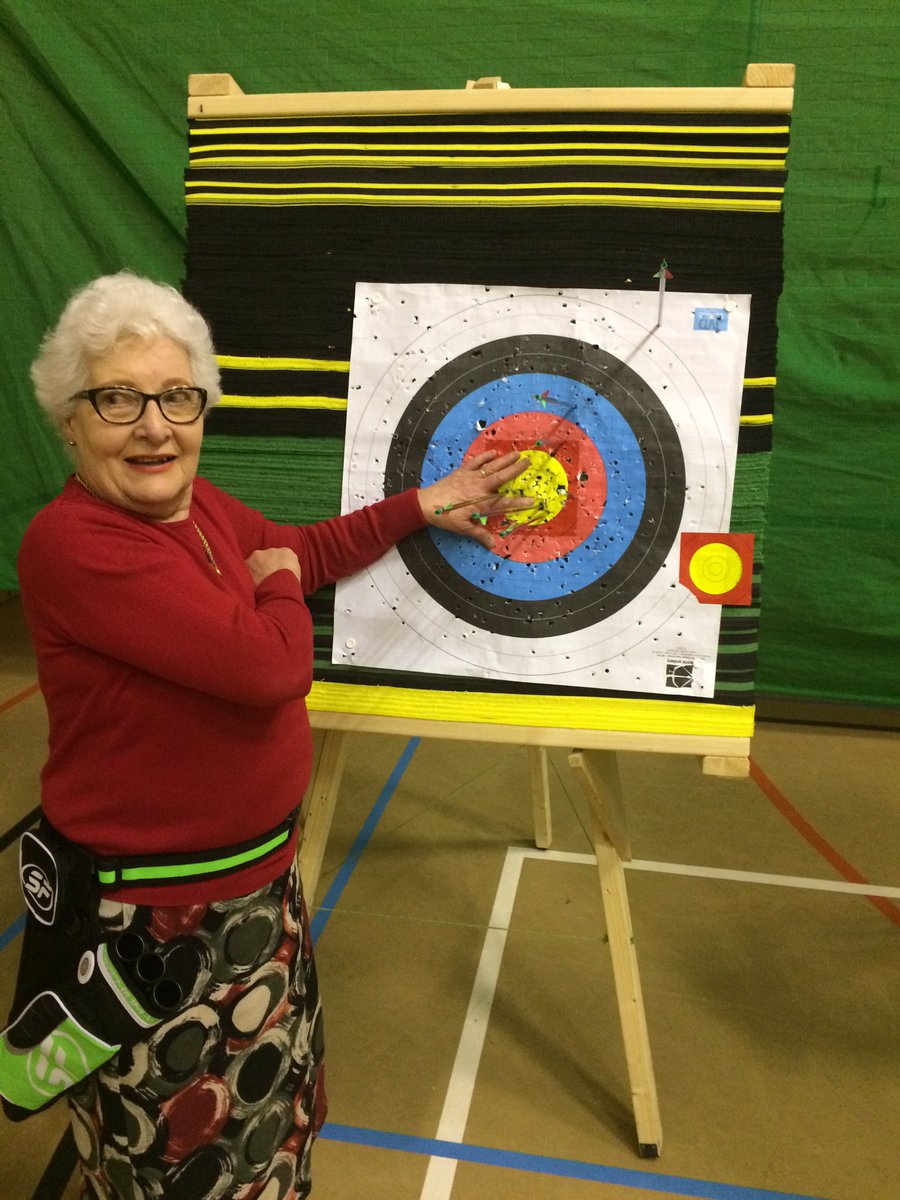 Nanna Pat, well on her way to 500 recurve bare-bow! #archery #thisgirlcan #83yearsyoung <a href="/southseaarchery/">Southsea Archery</a>