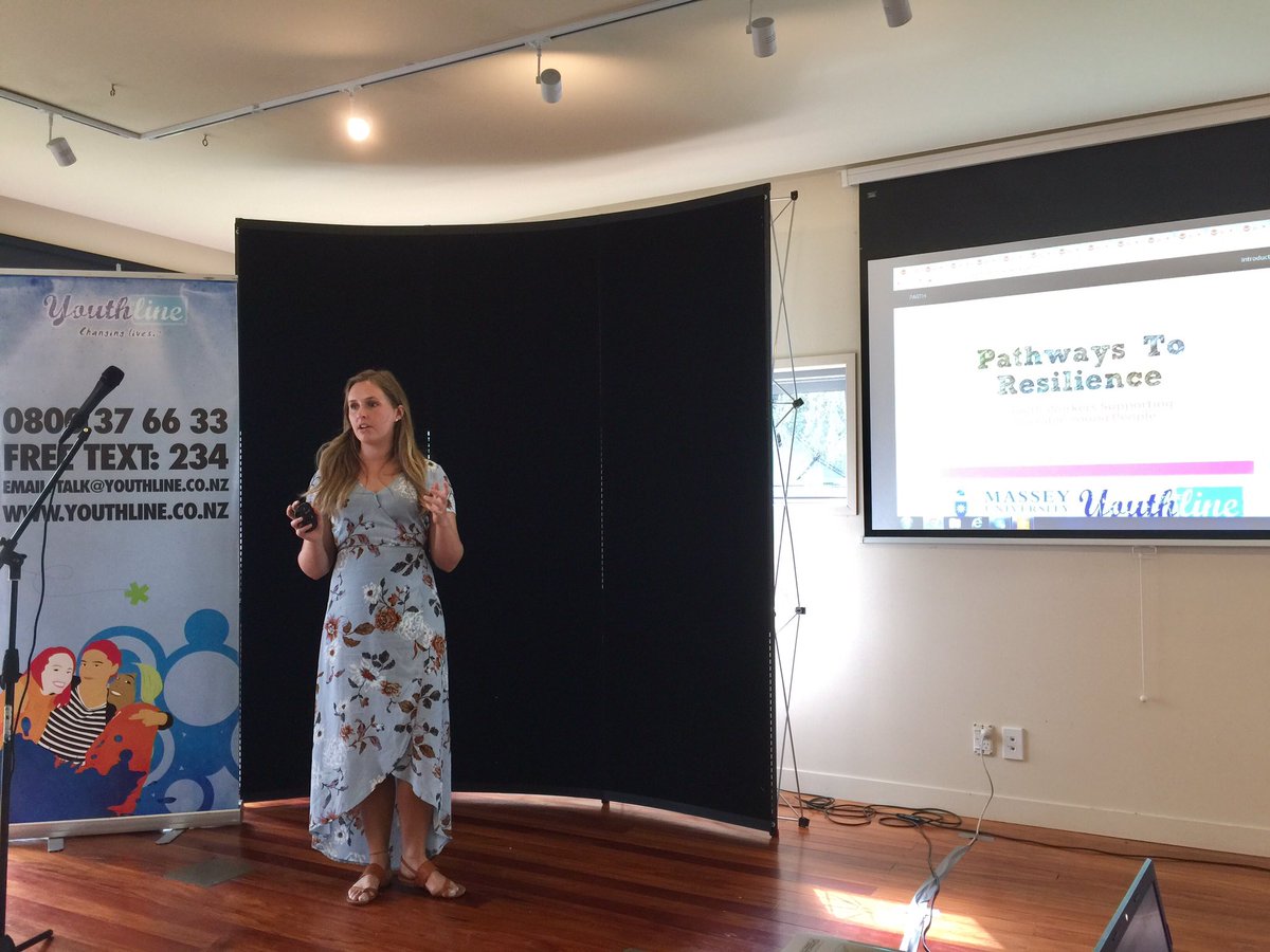 Robyn Lentell from Youthline giving everything the very first look at PARTH - a tool for youth workers. #MasseyUniHealth