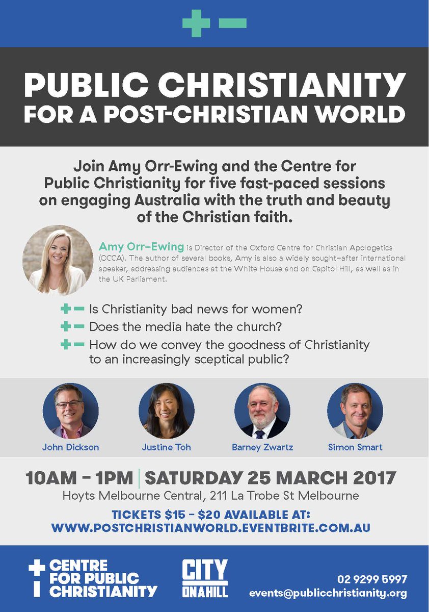 Hey, Melbourne, don't miss your one chance to hear Oxford academic and public advocate for the Christian faith Amy Orr-Ewing, Saturday week