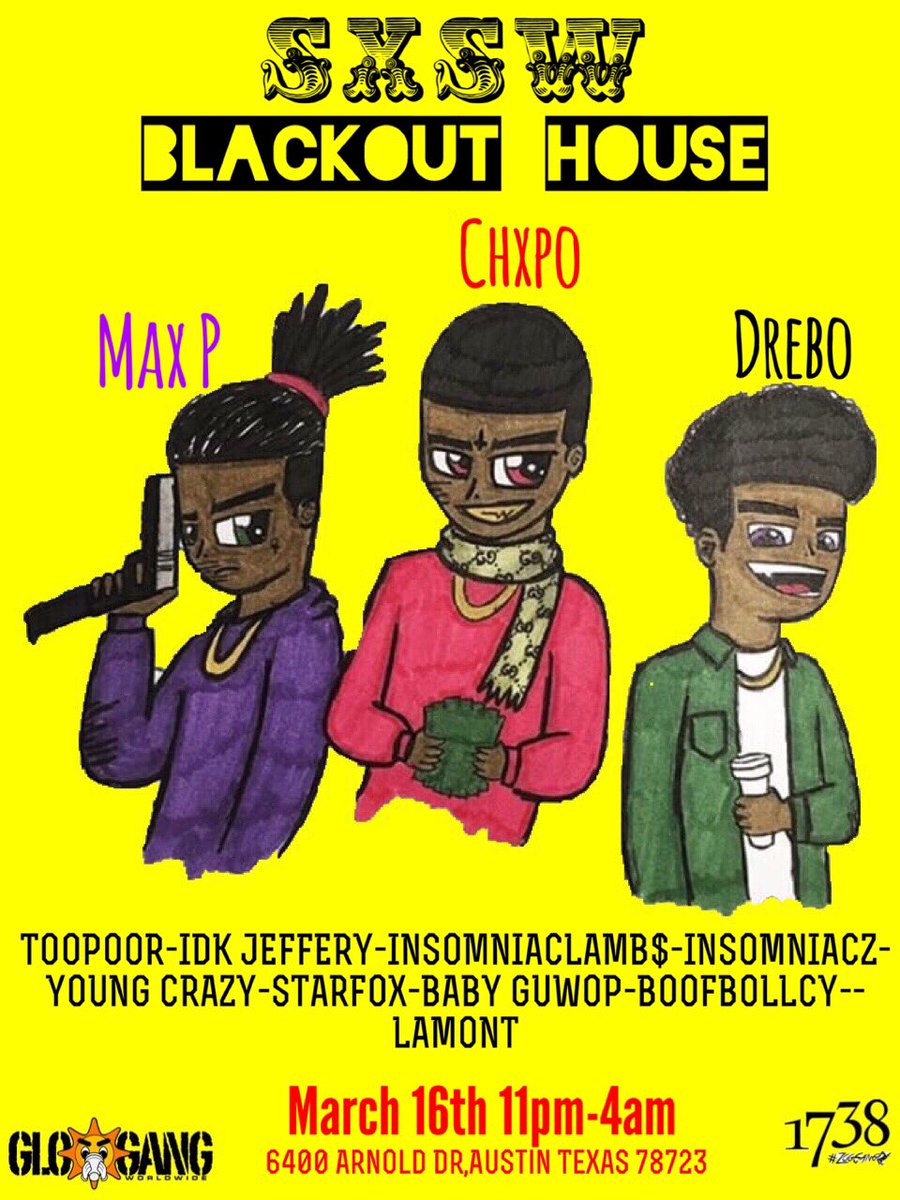 CHXPO's tweet image. Me and Gang @maxp____ @drebo2ff Sxsw 1 day Tour