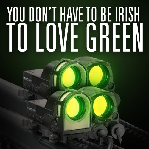 Go green this St. Patrick's Day. All Meprolight 20% off until midnight. Use code MEPROSTP #Optics #NightSights #PewPew