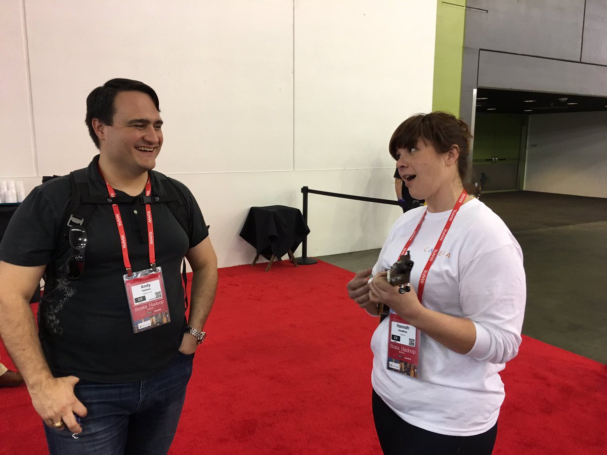 lovanchetty's tweet photo. @hannahsmalltree serenading #StrataHadoop attendees. @cazena value prop to music https://t.co/UjkOlpeayo