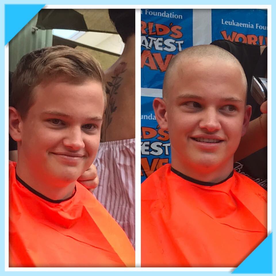 S_Alexis98's tweet photo. Today my cousin shaved his head in support of blood cancer research. With help of family and friends he raised over $2000 for the cause. ❤ https://t.co/yokfCwkeKV