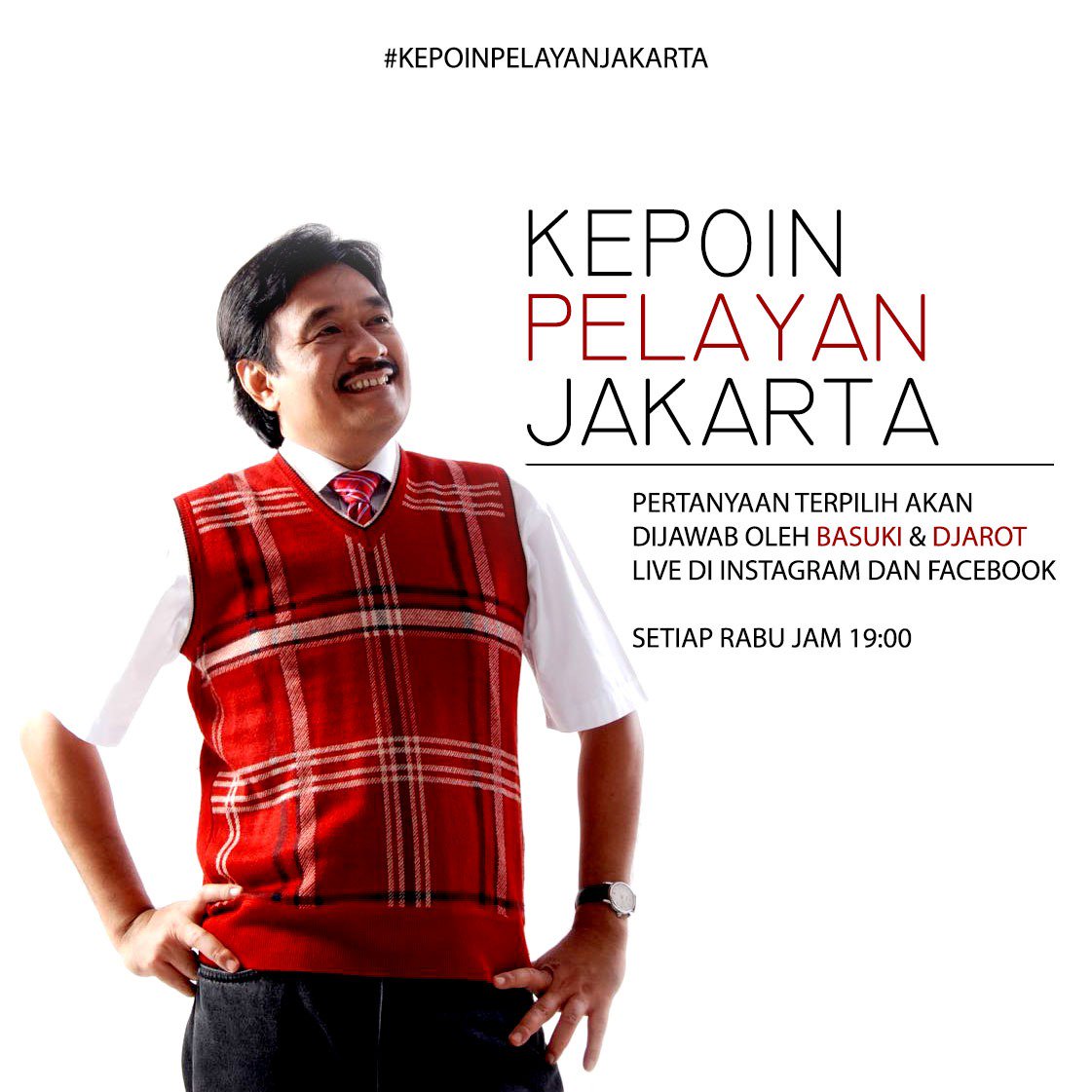 AhokDjarot's tweet photo. PERHATIAN! Kamu punya pertanyaan menarik??? 👇👇#KepoinPelayanJakarta #Kami2 #KamiJakarta https://t.co/bm0mxzOjLp