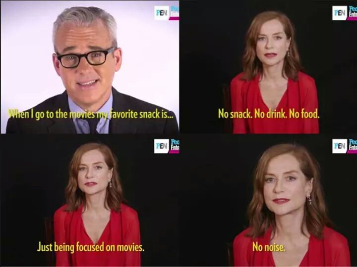 Isabelle Huppert gets it. Happy Birthday to her. 