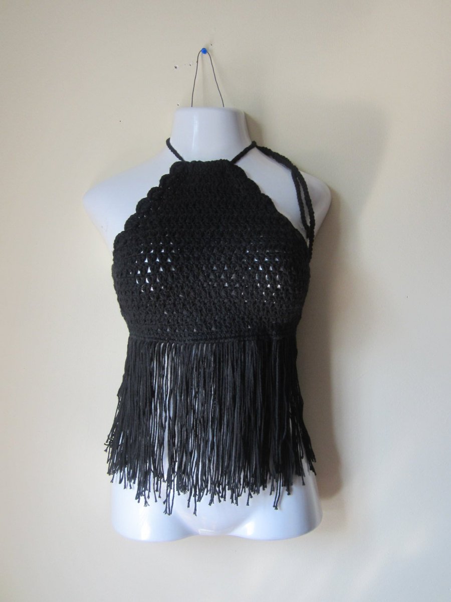 Elegantcrochets's tweet photo. BLACK CROCHET FRINGE top, festival clothing, boho fringe top croche… https://t.co/rVsqbzlnsb #Bohemian #CrochetedTop https://t.co/b0SuGYOcDN