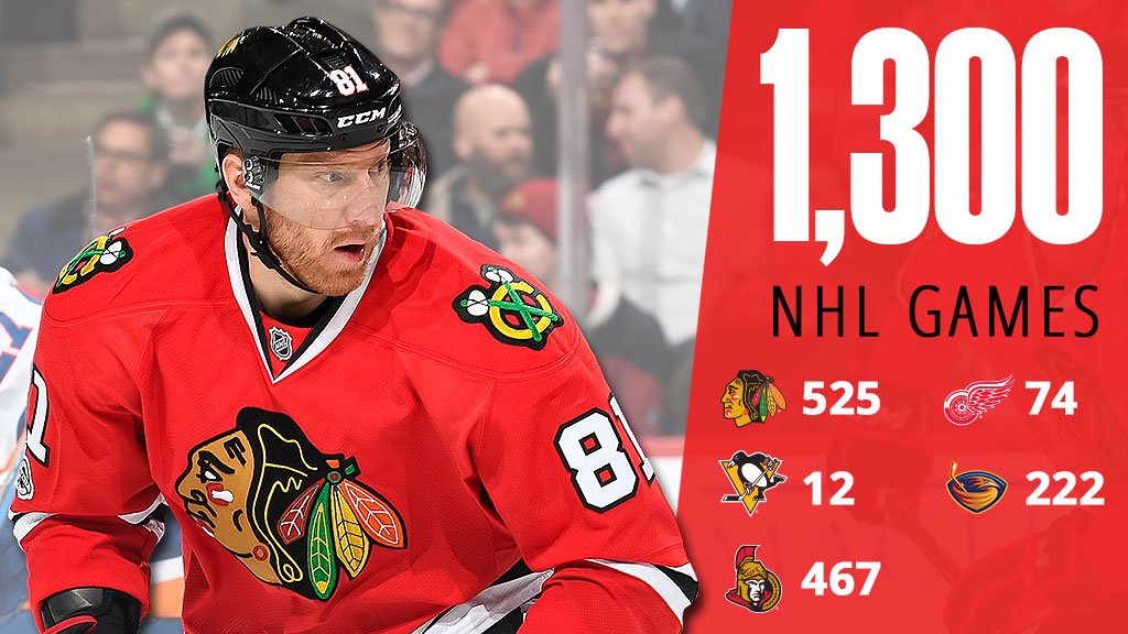 NHL's tweet image. 1,300 games and still not slowing down. Congrats, Marian!