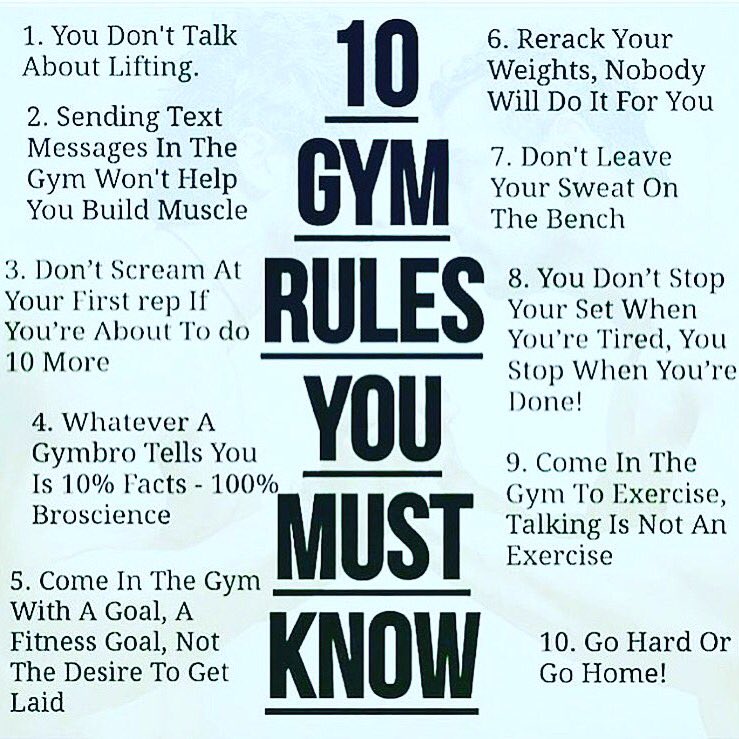 MikeCurryFit's tweet photo. #gym #rules #fitness https://t.co/xN3kjRZkZ7
