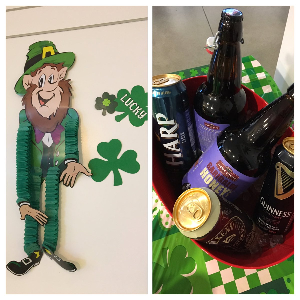 littletree50's tweet photo. Stantec's St. Patrick's Day Party! Wishing you all the luck of the Irish #guinness #kilkenny #howesoundbrewing https://t.co/mnsWDuZjLx